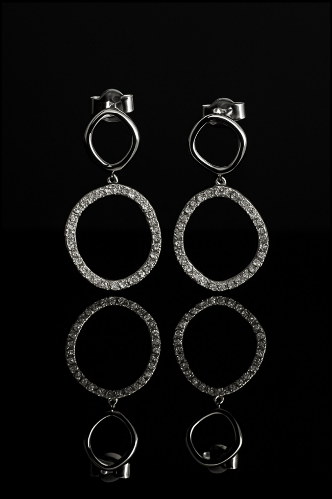 Σκουλαρίκια Glass Circles κομψά γυναικεία σκουλαρίκια με γυάλινα κυκλικά στοιχεία ιδανικά για καθημερινή και βραδινή εμφάνιση