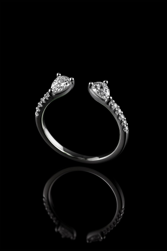 Γυναικείο ασημένιο δαχτυλίδι 925 Twin Spark Ring με διπλή σειρά από πέτρες ζιργκόν για έντονη λάμψη