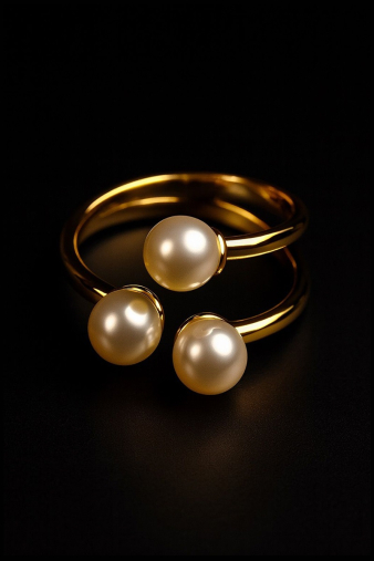 Ασημένιο δαχτυλίδι 925 Triple Pearl Trilogy Ring με τρία μαργαριτάρια
