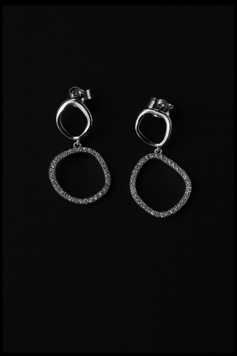 Glass Circles earrings σκουλαρίκια με διάφανα γυάλινα κυκλικά σχέδια κομψά και μοντέρνα για εντυπωσιακό στυλ